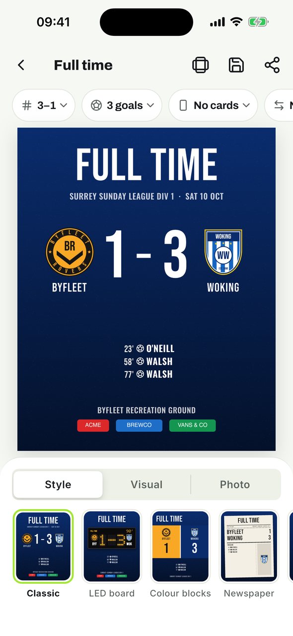 Full time designer with the score and scorers